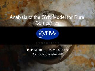 Analysis of the SYN Model for Rural Companies