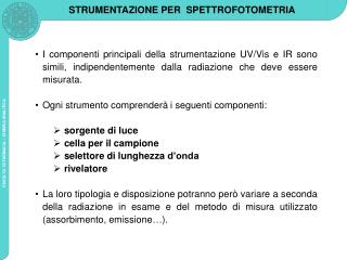 STRUMENTAZIONE PER SPETTROFOTOMETRIA