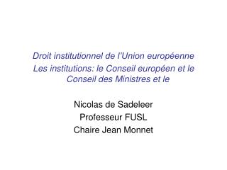 Droit institutionnel de l’Union européenne