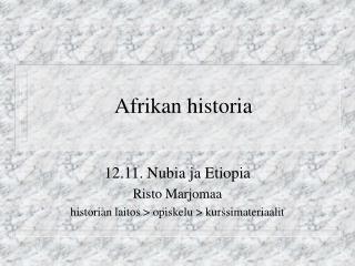 Afrikan historia