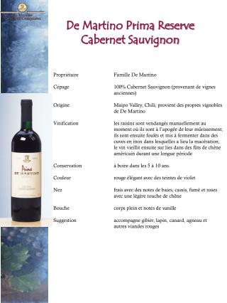 De Martino Prima Reserve Cabernet Sauvignon