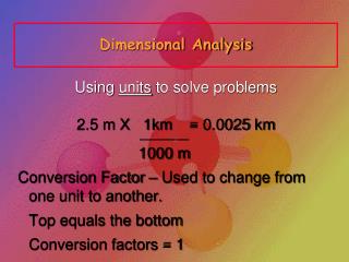 Dimensional Analysis