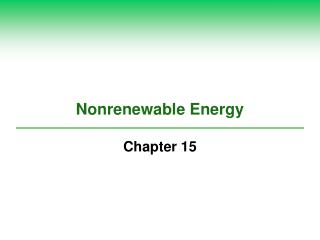 Nonrenewable Energy