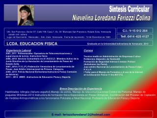 Síntesis Curricular
