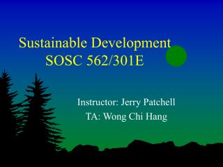 Sustainable Development SOSC 562/301E