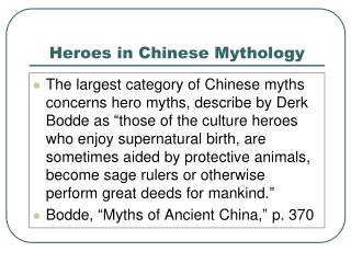 Heroes in Chinese Mythology