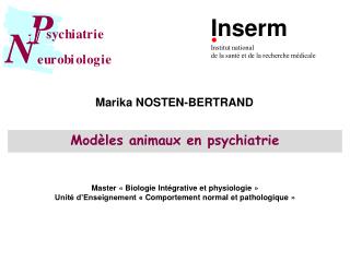 Modèles animaux en psychiatrie