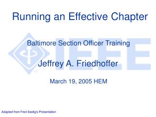 Running an Effective Chapter