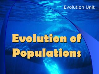 Evolution of Populations