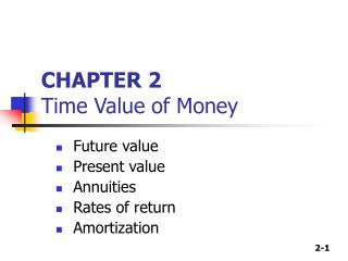 CHAPTER 2 Time Value of Money