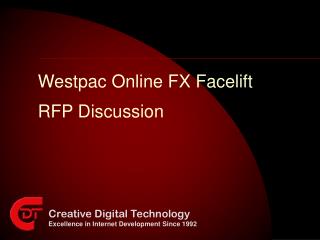 Westpac Online FX Facelift RFP Discussion