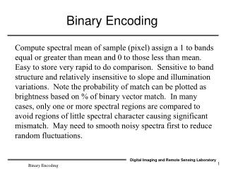 Binary Encoding