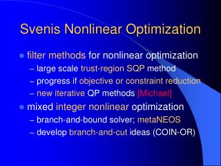 Svenis Nonlinear Optimization