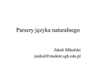 Parsery języka naturalnego