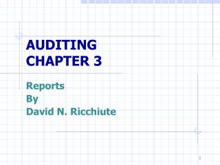 AUDITING CHAPTER 3