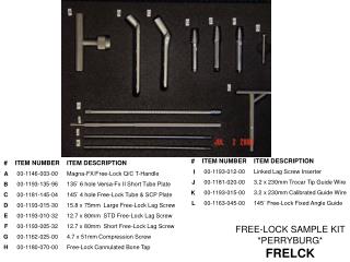 FREE-LOCK SAMPLE KIT *PERRYBURG* FRELCK