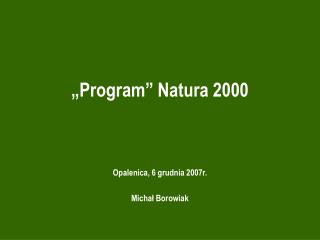 „Program” Natura 2000