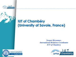 IUT of Chambéry (University of Savoie, France)