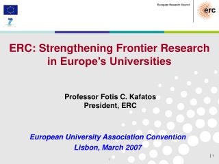 ERC: Strengthening Frontier Research in Europe’s Universities