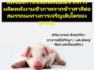 พิ ริยา ภรณ์ สังข ปรีชา อาจารย์ที่ปรึกษา : ผศ.พิชญ์รัตน์ แสนไชยสุริยา