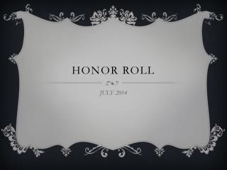 HONOR ROLL