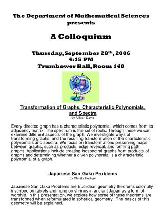 Transformation of Graphs, Characteristic Polynomials, and Spectra by Allison Davis