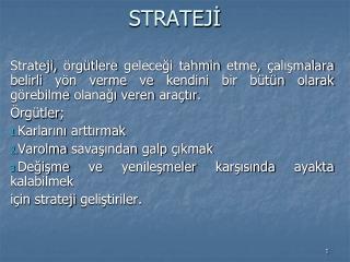 STRATEJİ