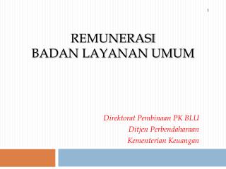 REMUNERASI BADAN LAYANAN UMUM