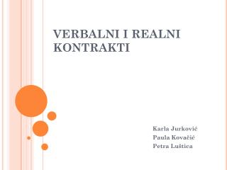 VERBALNI I REALNI KONTRAKTI