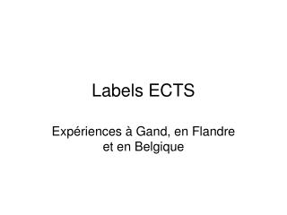 Labels ECTS