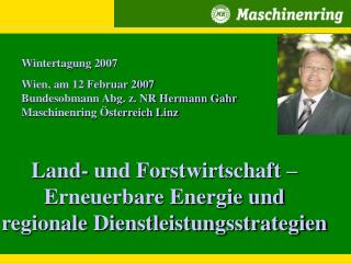 Land- und Forstwirtschaft – Erneuerbare Energie und regionale Dienstleistungsstrategien