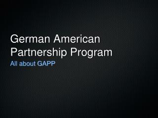 German American Partnership Program