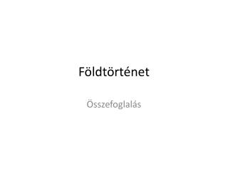 Földtörténet