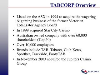 TABCORP Overview