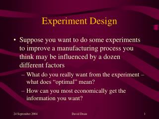 Experiment Design