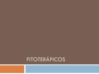 FITOTERÁPICOS