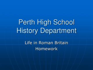 Perth High School History Department