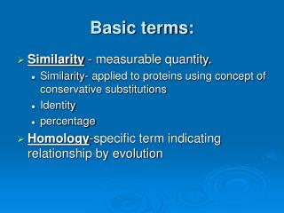 Basic terms: