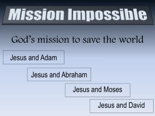 God’s mission to save the world