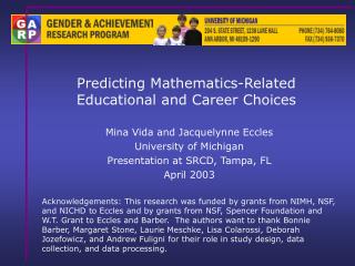 Predicting Mathematics-Related Educational and Career Choices