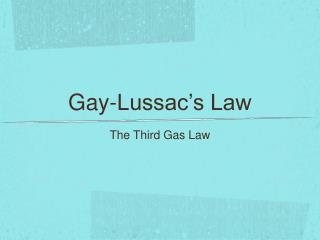 Gay-Lussac’s Law