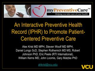 An Interactive Preventive Health Record (IPHR) to Promote Patient-Centered Preventive Care