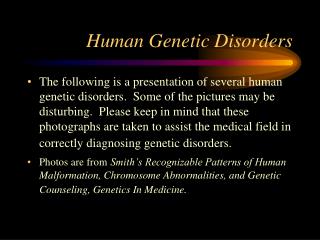 Human Genetic Disorders