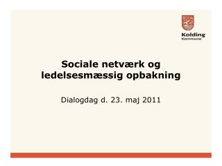 Sociale netværk og ledelsesmæssig opbakning