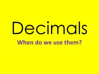 Decimals