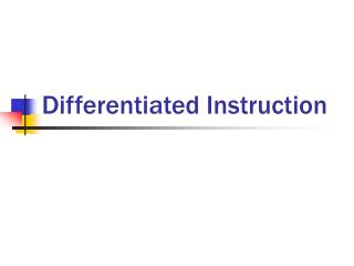 Differentiated Instruction