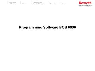 Programming Software BOS 6000