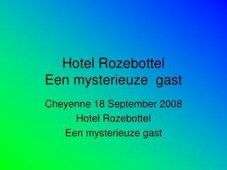 Hotel Rozebottel Een mysterieuze gast