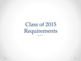 Class of 2015 Requirements