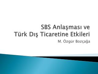SBS Anlaşması ve Türk Dış Ticaretine Etkileri